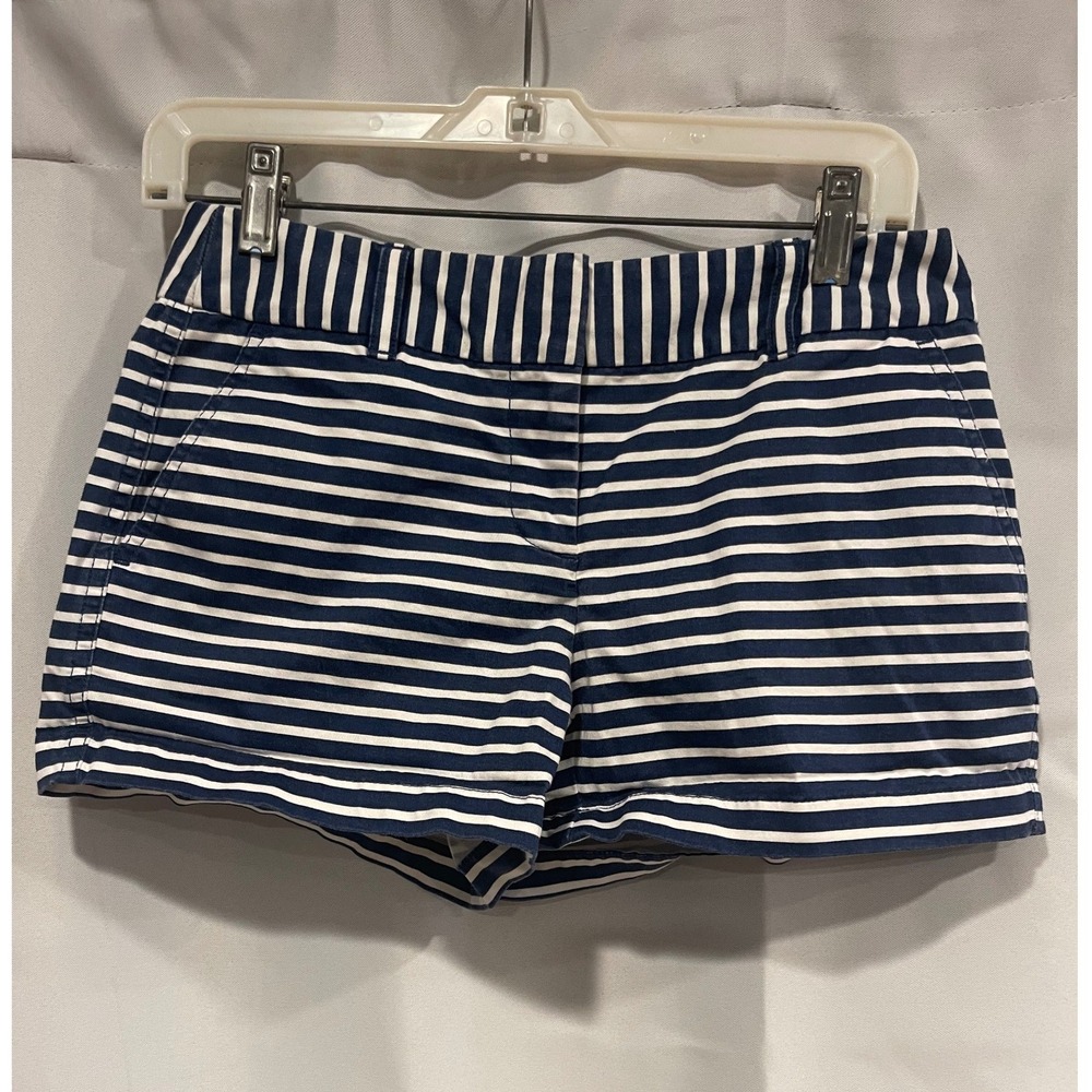 Vineyard Vines Navy White Striped Chino Shorts Size 4 Whale Logo Preppy Coastal
